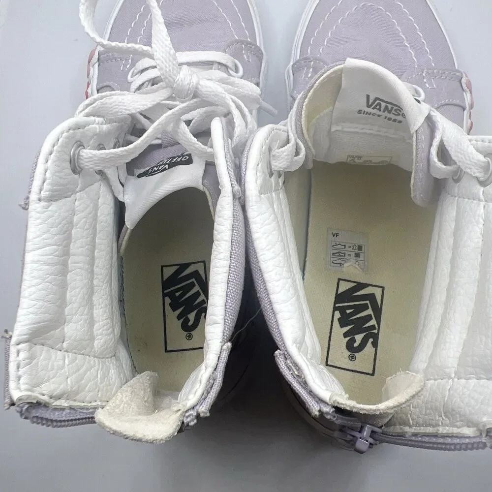 Vans Sk8 Hi Kids Size 2 Lavender Floral High Top Sneakers Girls Purple Flowers